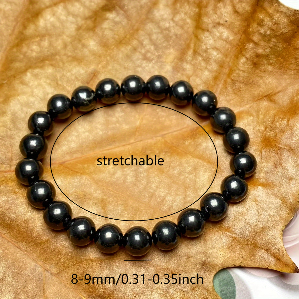 Натуральный браслет из шунгита 8 мм, кристаллическое украшение, подарок для мужчин и женщин
