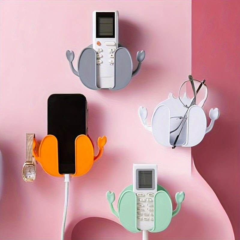 Wall-Mounted Bedside Charging Bracket with Storage for Phones and Remote