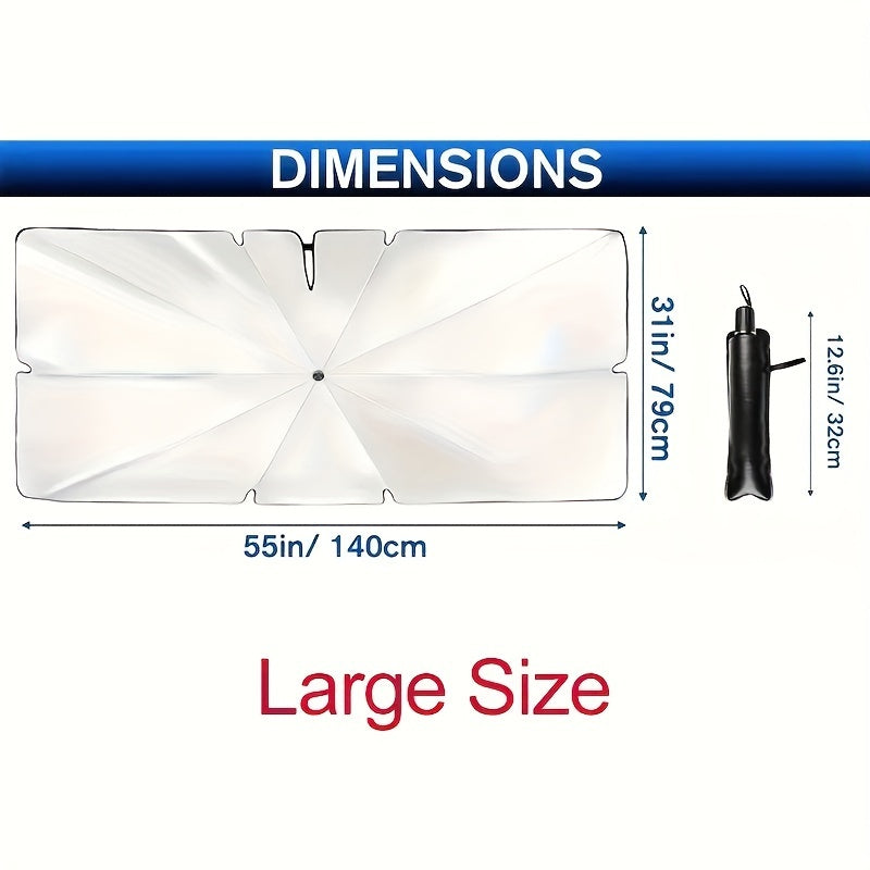 Universal Car Sunshade Foldable Rotating Windshield Sun Protection Black