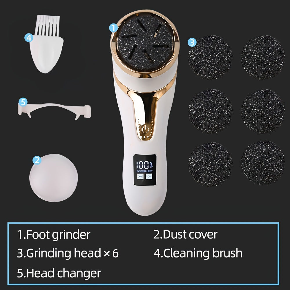 Electric Callus Remover with Vacuum Rechargeable Foot Care Kit with 9 Heads LCD Display