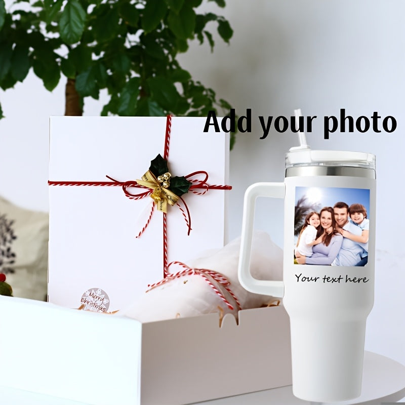 40oz Insulated Stainless Steel Tumbler with Straw and Lid Personalized Coffee Mug Gift