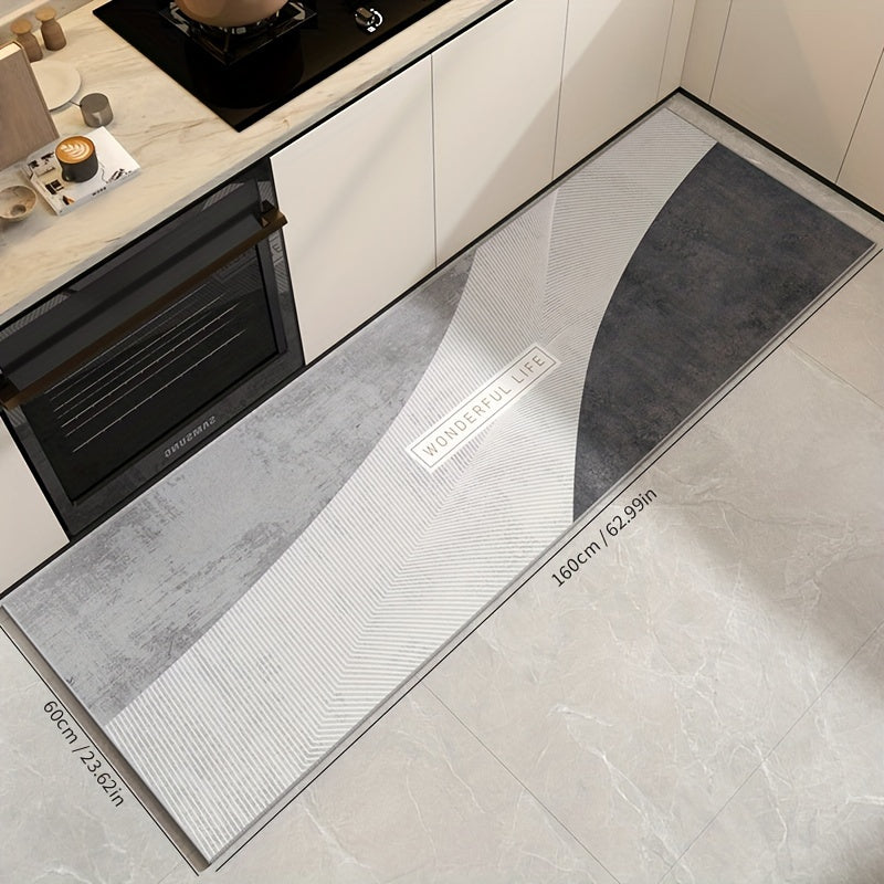 Alfombra de estilo nórdico para corredores antideslizante, resistente a manchas, duradera, con diseño abstracto y circular, para entrada, dormitorio, sala de estar y lavandería