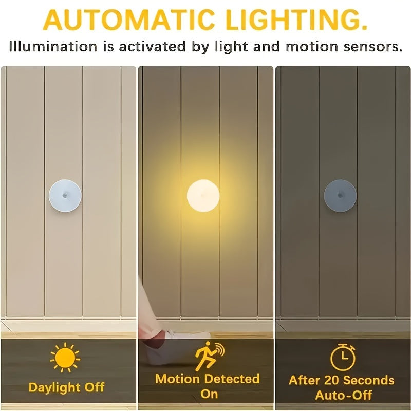 6-Pack LED Step Lights with Motion and Light Sensors Indoor Night Lights for Stairs Cabinets