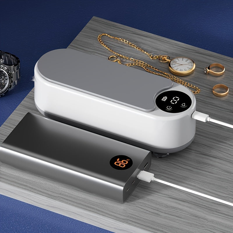 Limpiador automático compacto de gafas y joyas, recargable por USB, máquina eléctrica de limpieza