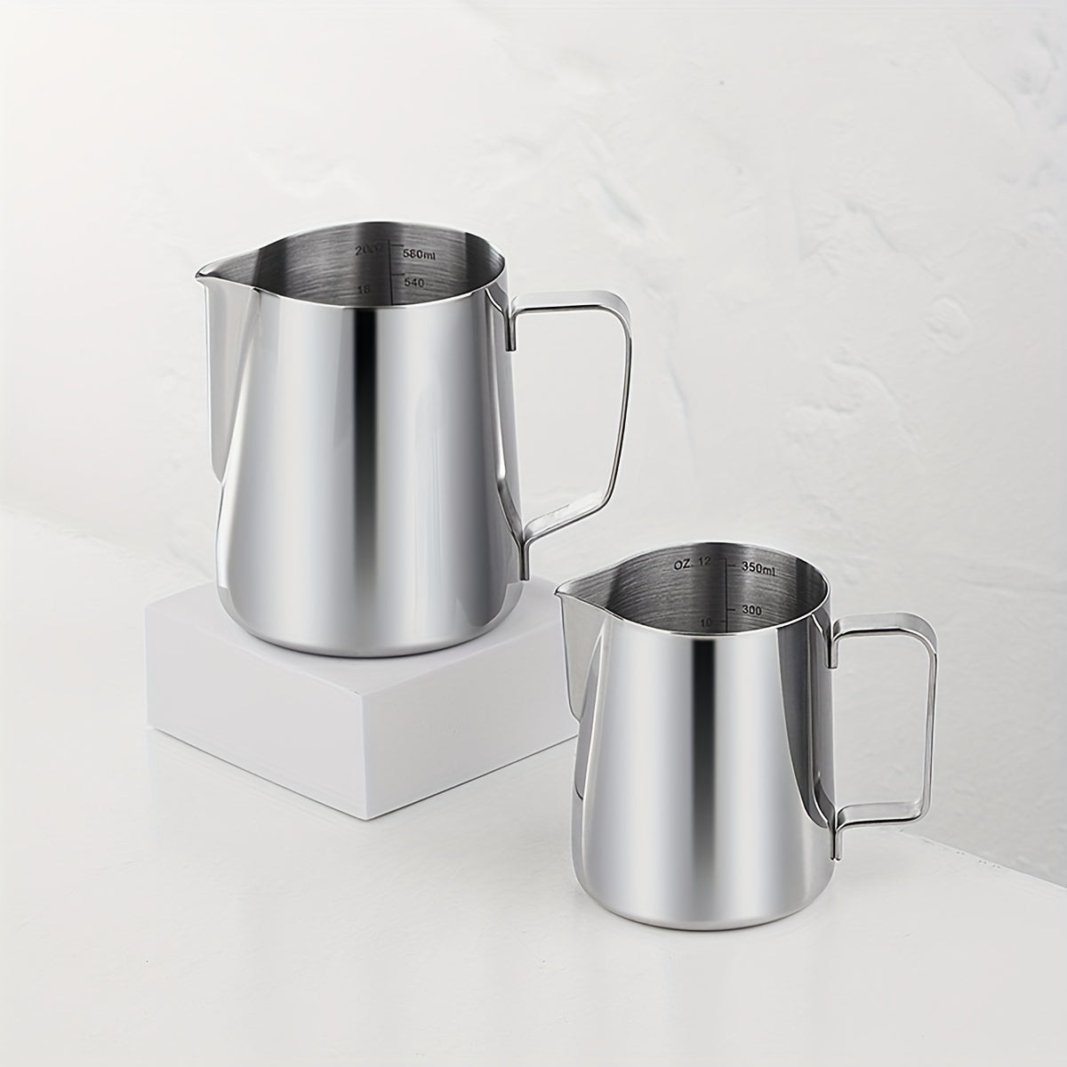 Stainless Steel Milk Frothing Pitcher 20oz Steaming Cup for Lattes and Cappuccinos