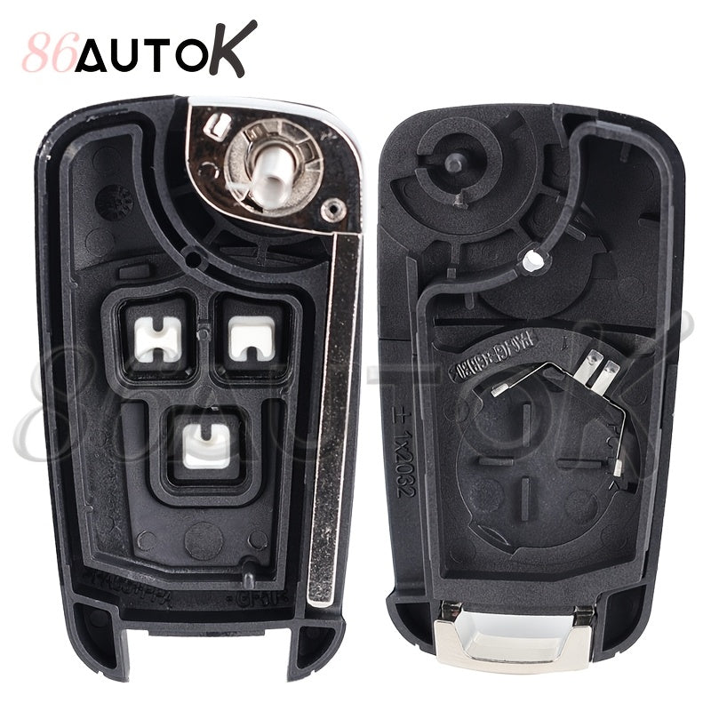 Car Key Shell Black Durable Plastic 2-Button Folding Replacement Housing