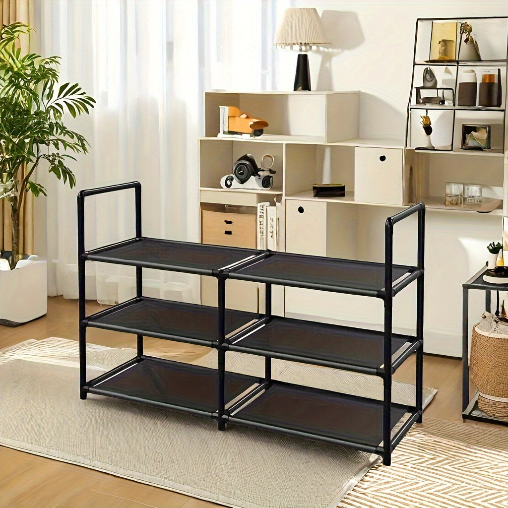 Estante para zapatos de metal, de 3 a 4 niveles, impermeable, resistente, ahorra espacio, organizador de almacenamiento