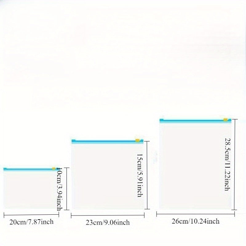 Ochiq plastmassa Ziplock sumkalar, qayta ishlatiladigan, suyuqlik o'tkazmaydigan, meva, sabzavot va atıştırmalıklar uchun saqlash
