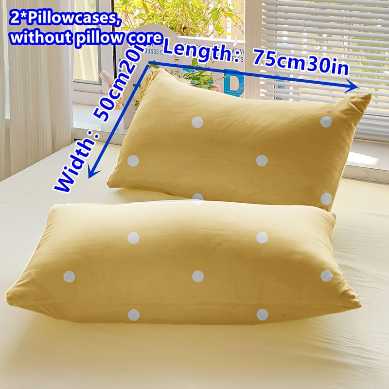 Polyester Pillowcases Set Multi-Color Floral Print 90g Household Use