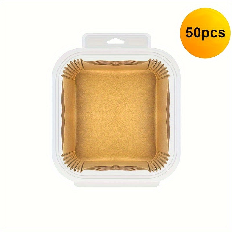 50 Non-Stick Air Fryer Liners Square Disposable Baking Oven Reheat