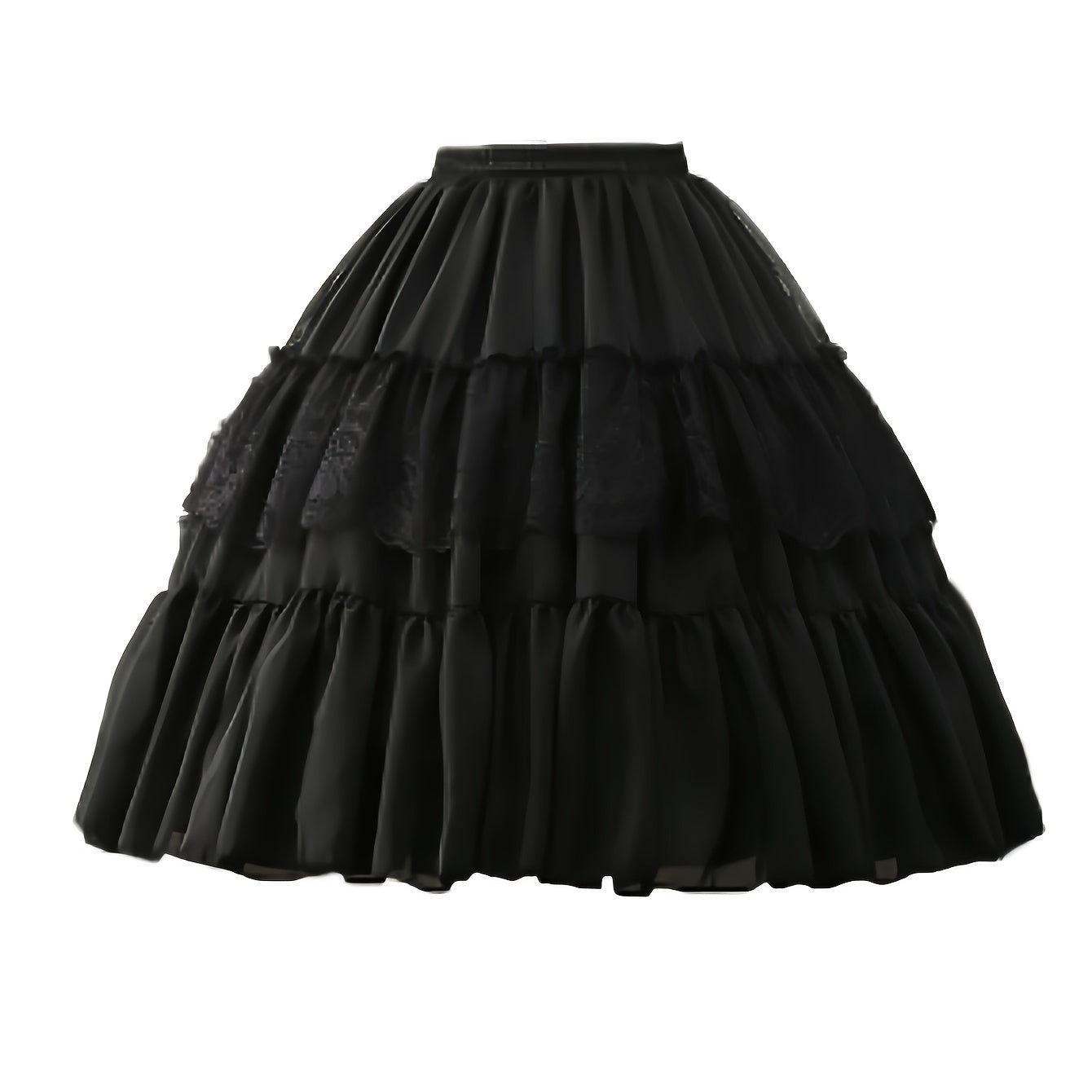 Falda petticoat estilo Lolita con cintura elástica, de poliéster suave, accesorio para cosplay o vestido de princesa