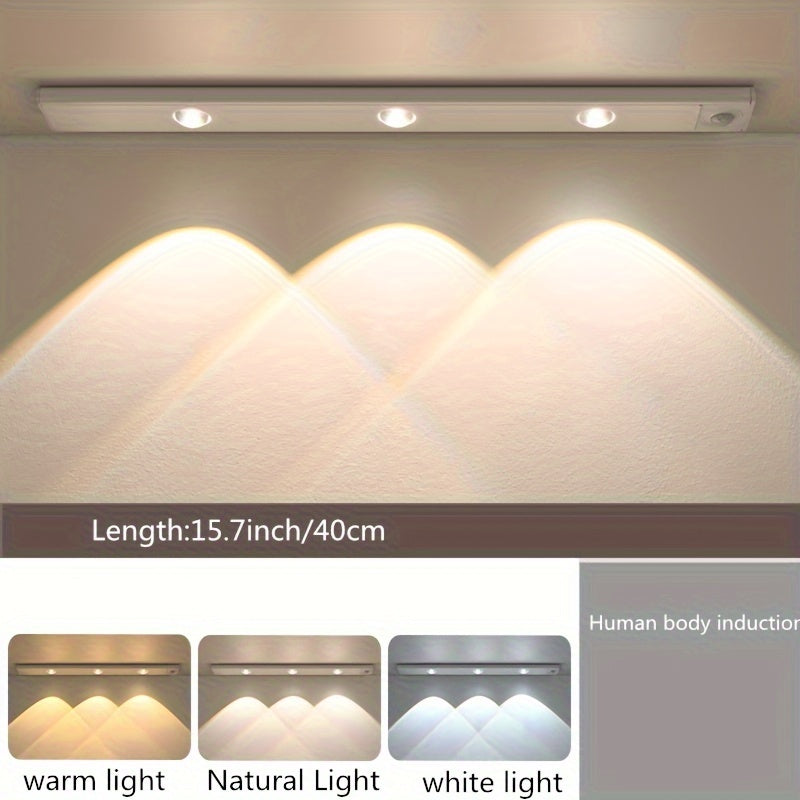 Motion Sensing LED Night Light with Magnetic Self-Adhesive USB Rechargeable Adjustable Color