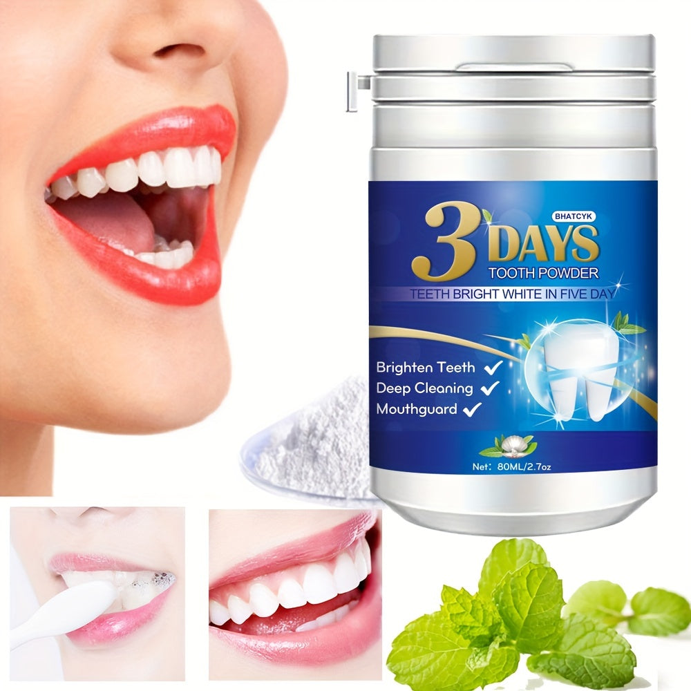 Teeth Whitening Powder Mint Flavor Alcohol-Free Travel-Friendly Dental Care