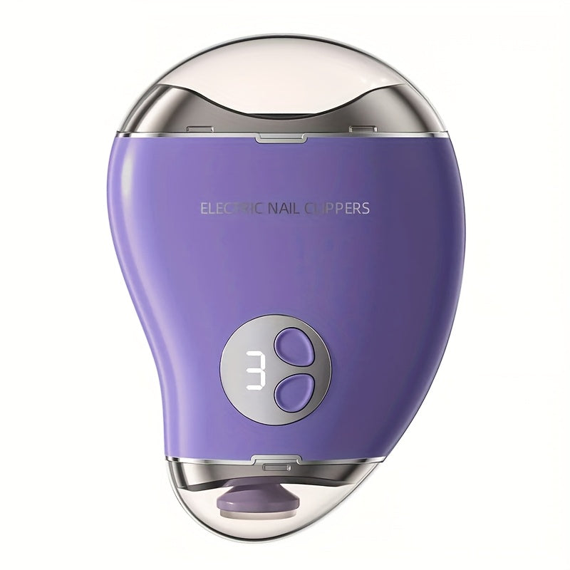 2-in-1 Electric Nail Clipper and Grinder USB Rechargeable Manicure Pedicure Tool White