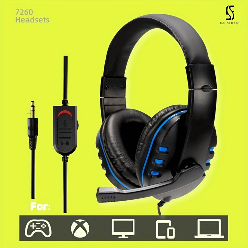 Black and Red Gaming Headset with Microphone 3.5mm Noise-Cancelling Over-Ear Headphones