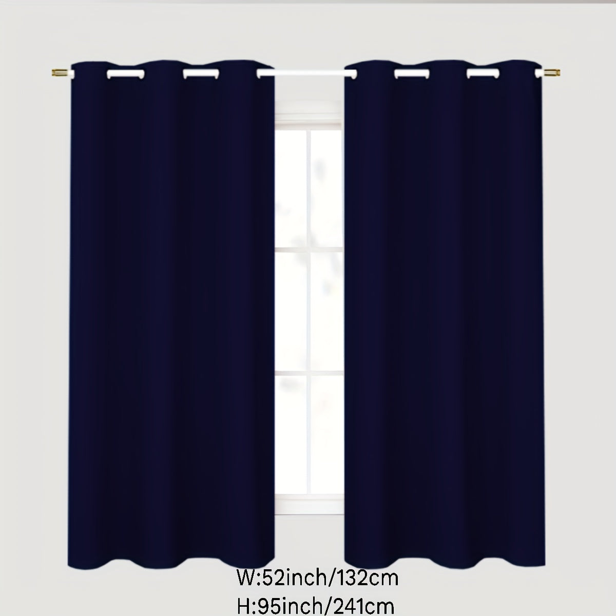 Gray Blackout Curtains for Bedroom Living Room Thermal Insulation Noise Reduction 1PC