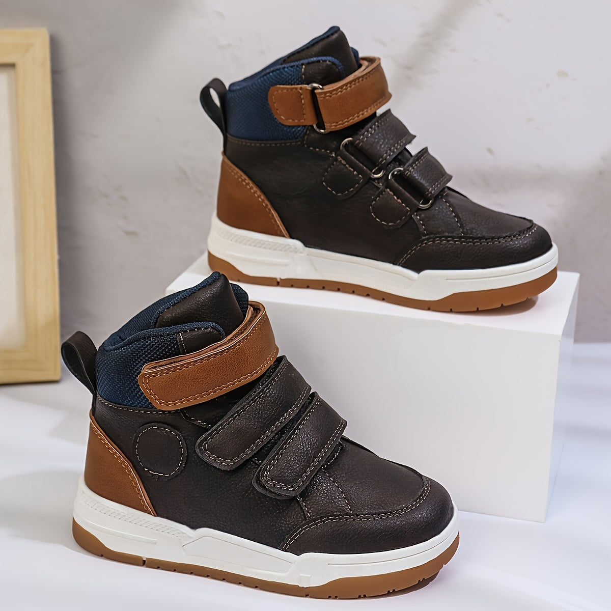 Мужские кроссовки Mid-Top с камуфляжным и однотонным узором, из PU-ткань, подошва из TPR