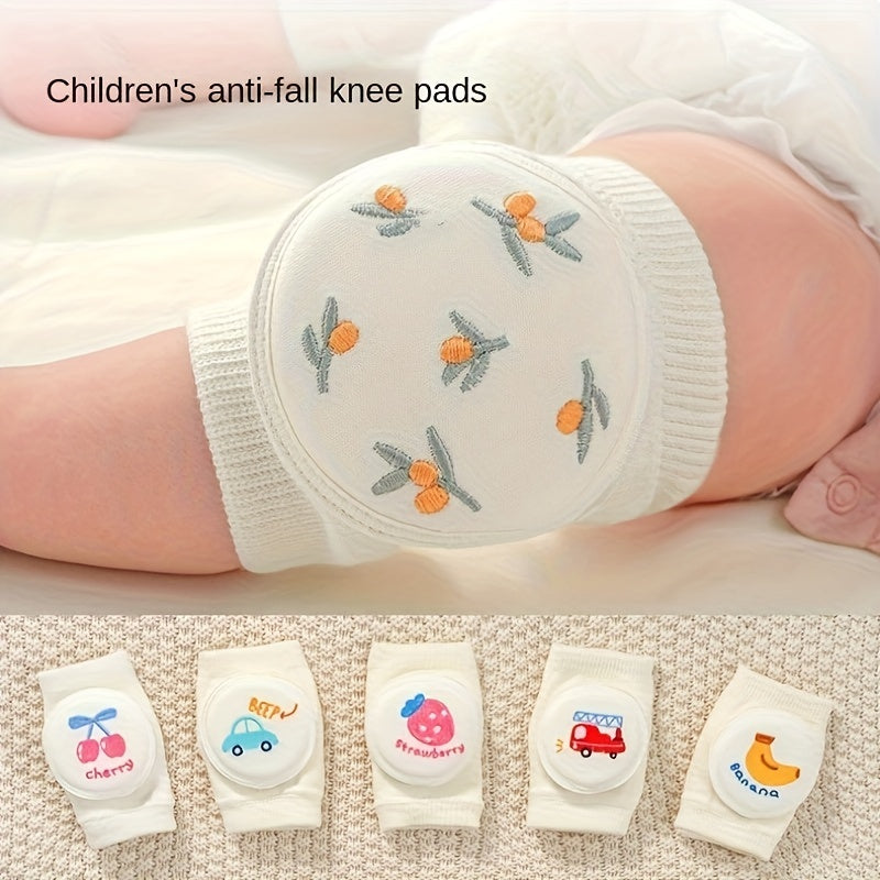 Protectores de rodilla para niños con patrón de dibujos animados, almohadillas protectoras de malla bordada y almohadillas de esponja elástica para codos