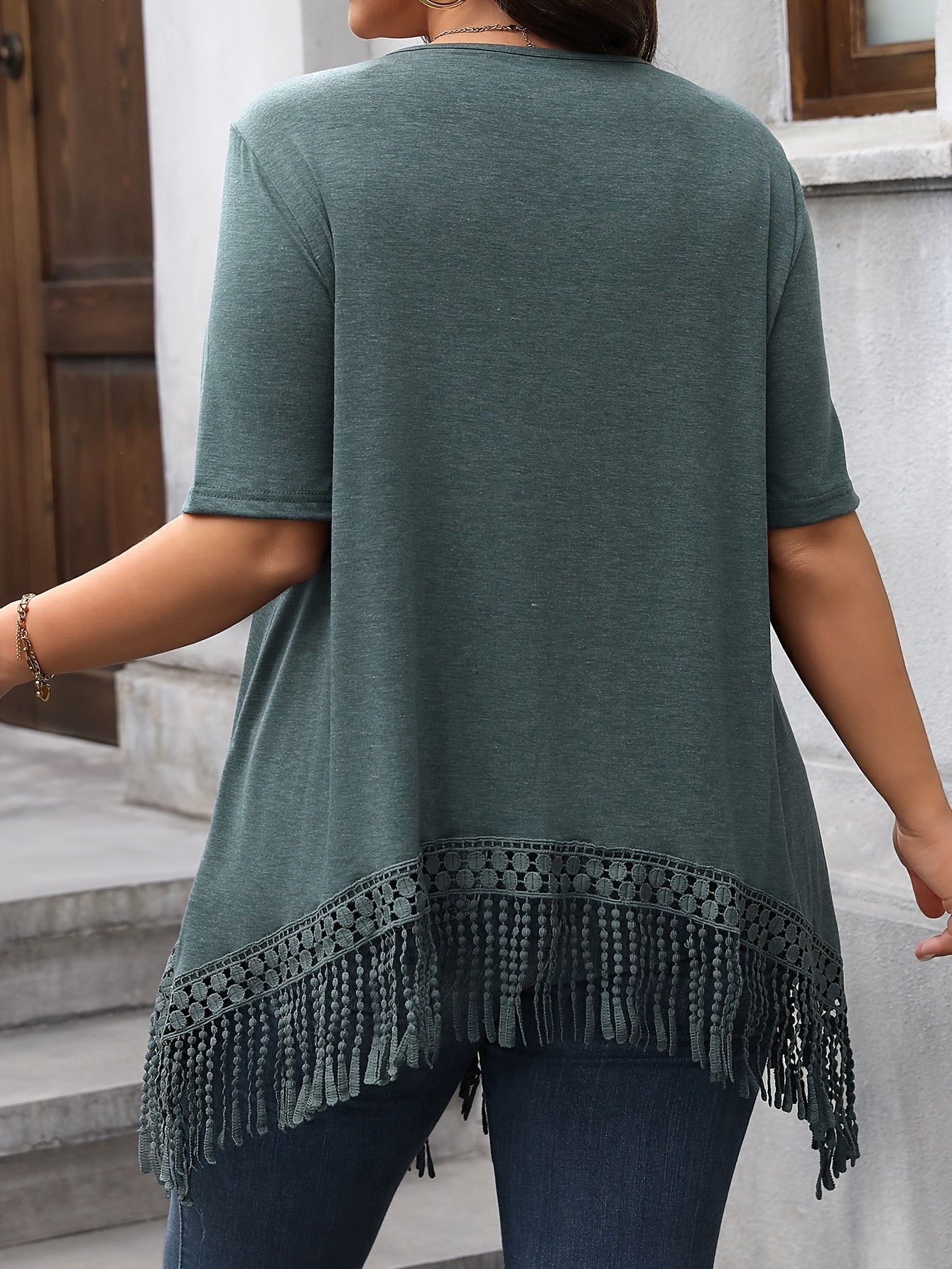 Plus Size Women's T-Shirt Polyester Crew Neck Solid Color All Season