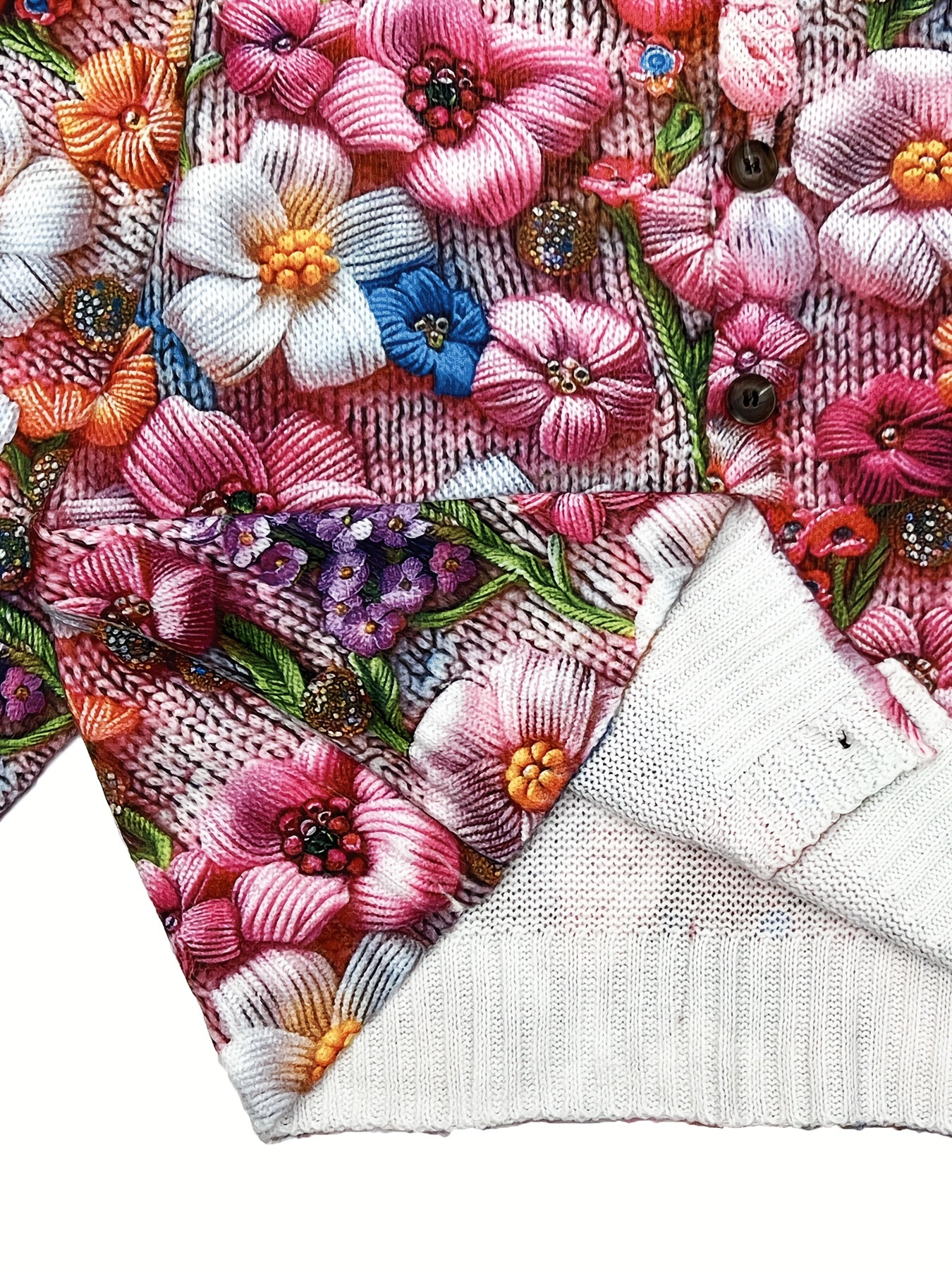 Cárdigan de manga larga con estampado floral para mujer talla grande, ropa exterior ligera para primavera y otoño