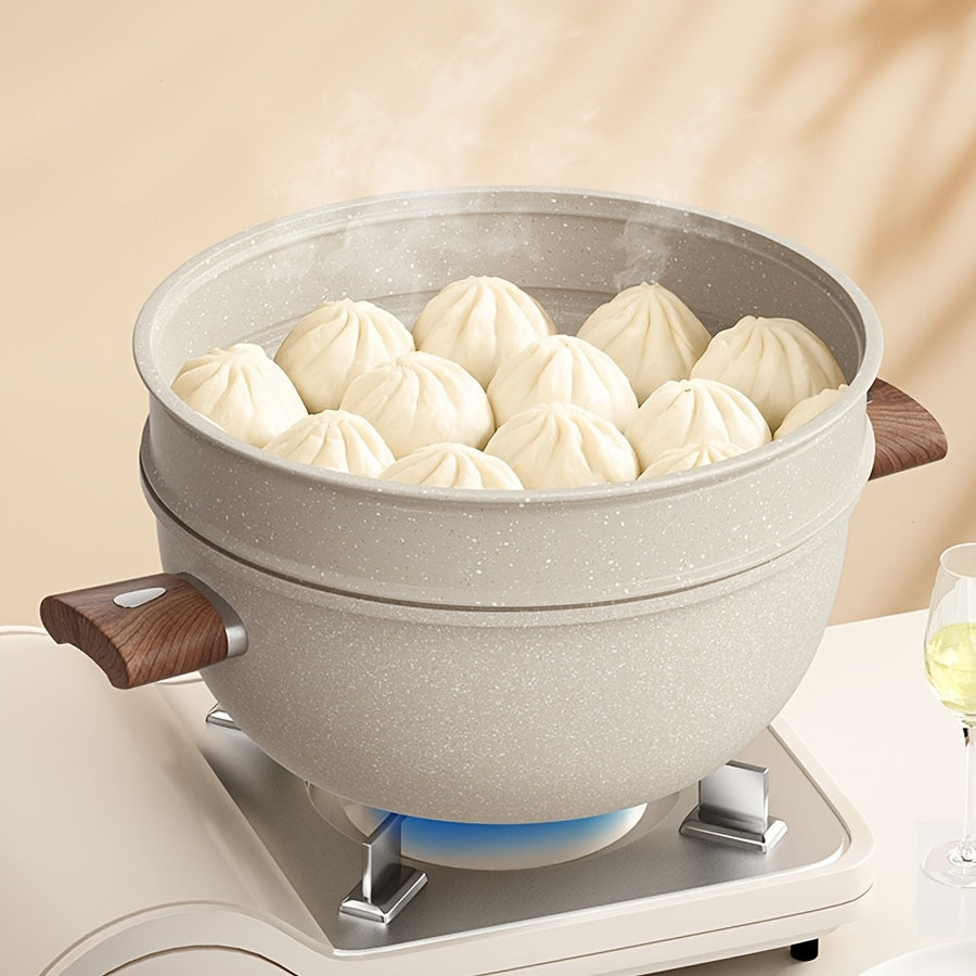Versatile Soup Pot with Large Capacity Non-Stick Macaroni Stone for Stewing