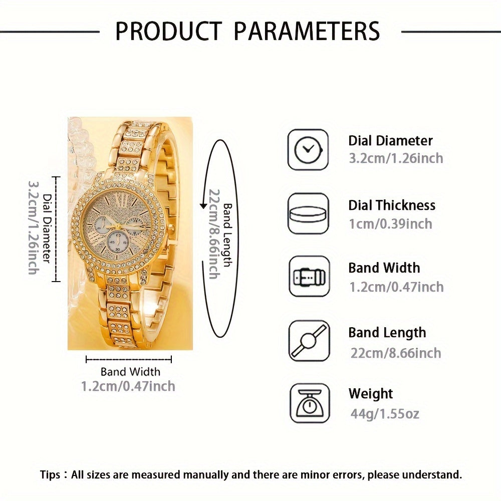 Men's Quartz Watch Set with Chain Bracelet and Necklace Casual Gift Stylish Zinc Alloy