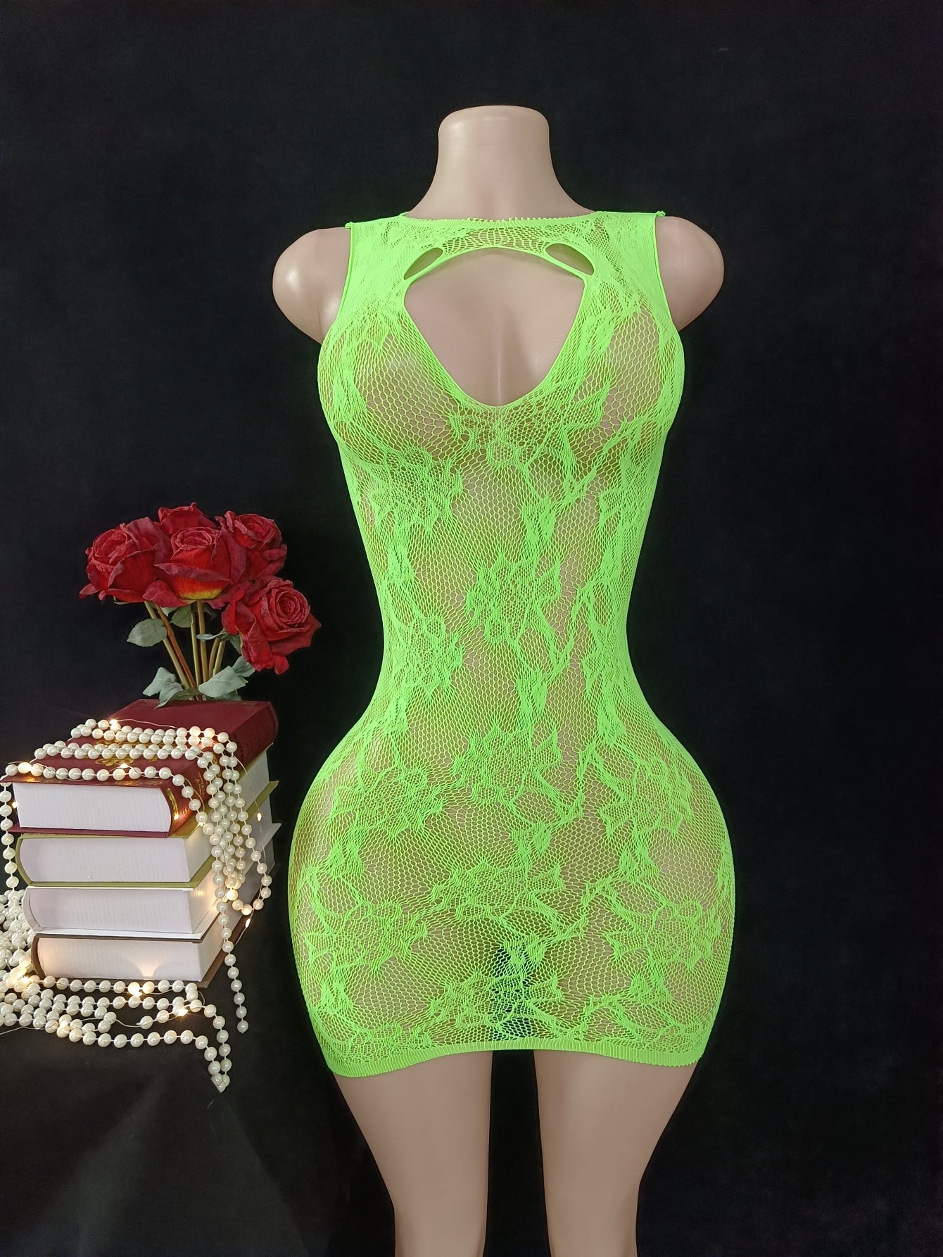 Women Fishnet Lingerie Dress Sexy Mesh Bodysuit Beach Cover Up One Size