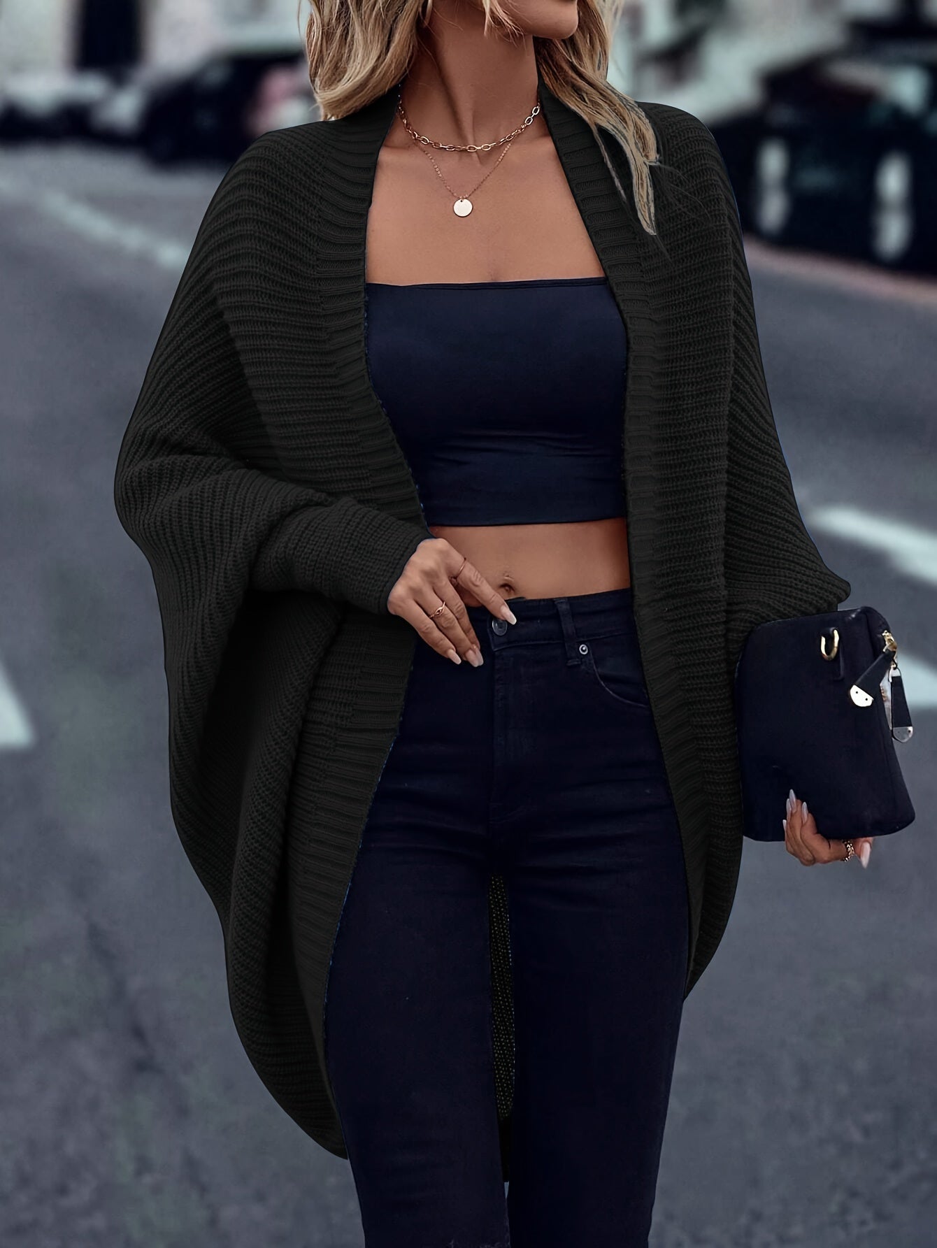 Women's Cardigan Autumn Winter Solid Color Cherry Bean Polyester Micro Elasticity Casual