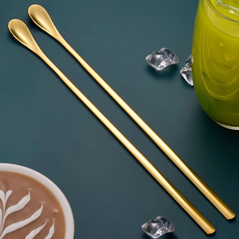 Long-Handled Stainless Steel Cocktail Stirring Spoon 22cm for Drinks and Coffee