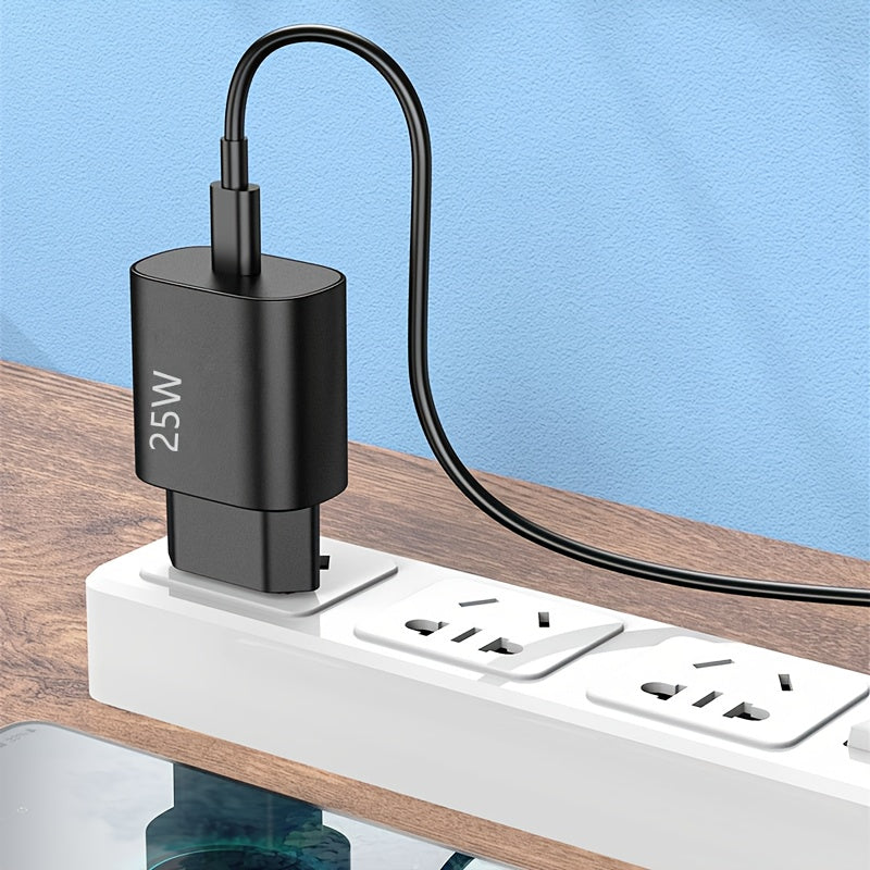 25W USB-C Fast Charger with 100cm Cable for Samsung Galaxy iPhone 15/16 iPad