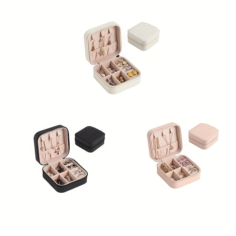 Caja organizadora de joyas para anillos, collares y pendientes. Almacenamiento compacto y antioxidante
