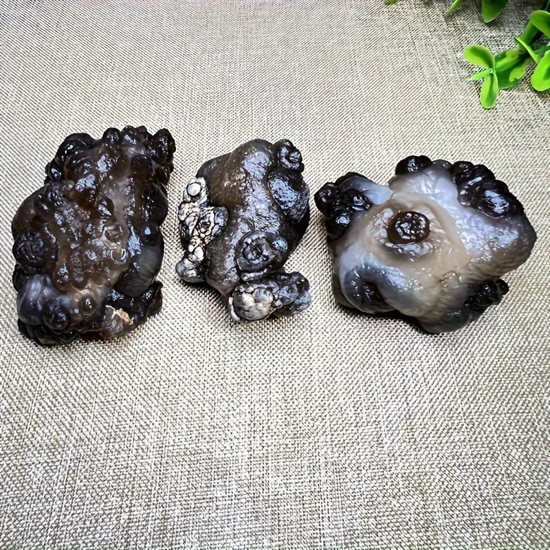 Natural Pictographic Agate Geode with Quartz Crystal Stone