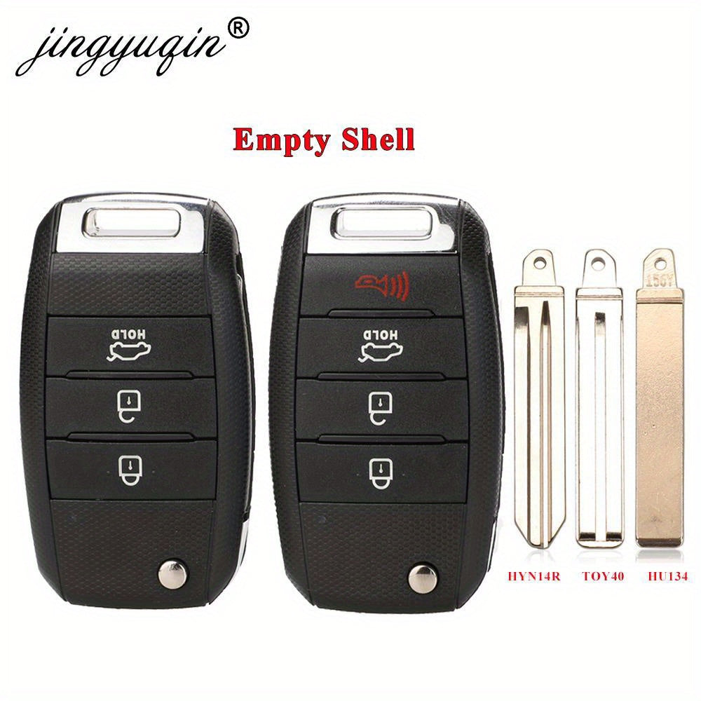 Flip Remote Key Shell Black ABS Car Fob Housing Replacement for SUV Sedan