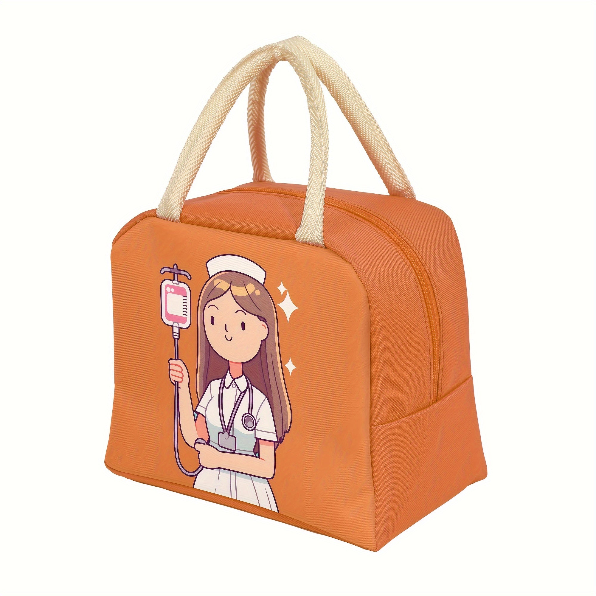 Insulated Lunch Tote for Work Travel or Picnic, Oxford Cloth, Easy Carry