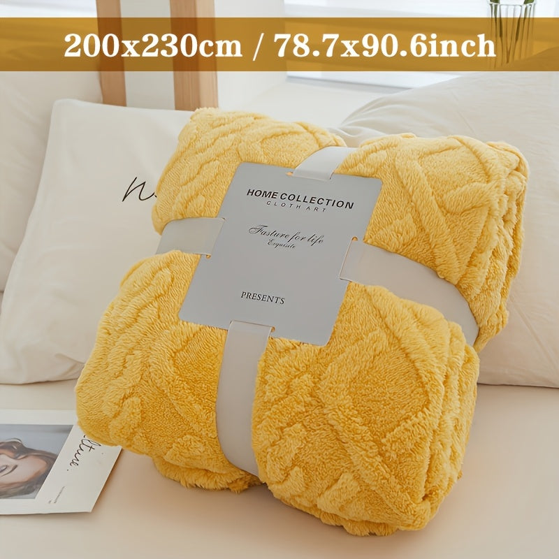 Manta de felpa suave y acogedora con jacquard 3D para sofá y decoración del hogar, ligera, cálida y con textura, para cama
