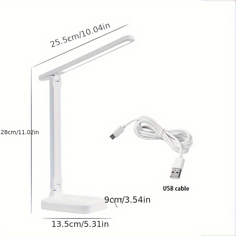 LED Desk Lamp with Touch Control Dimmable Eye Protection Adjustable Arm USB Powered