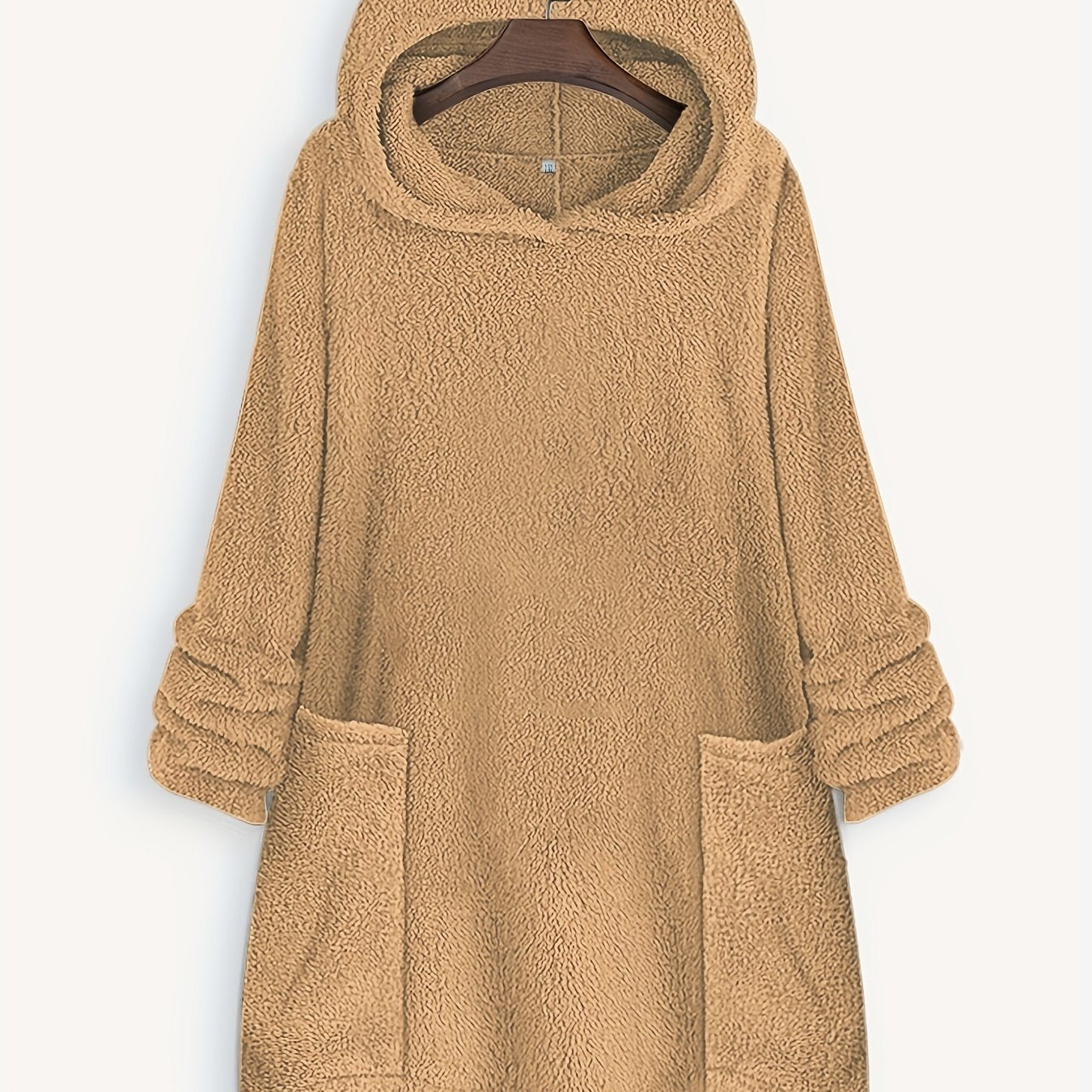 Plus Size Women's Fleece Hoodie Sweatshirt with Pockets and Long Sleeves