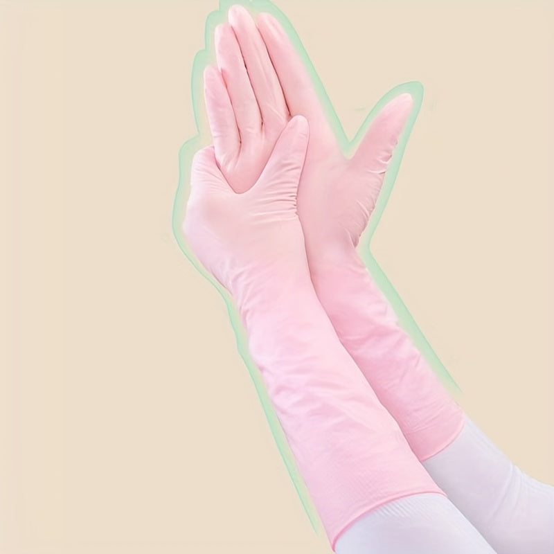 20 Nitrile Cleaning Gloves Waterproof Extra Thick 14-Inch Long Sleeves
