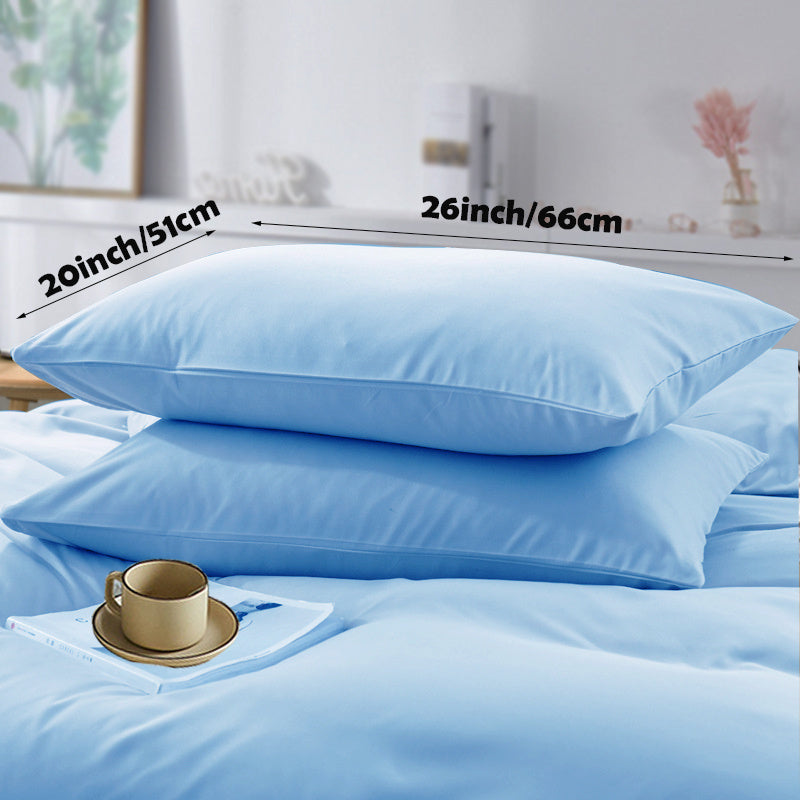 Set of 2 Soft Polyester Pillowcases Non-Wrinkle Fade-Resistant Lightweight Machine Washable