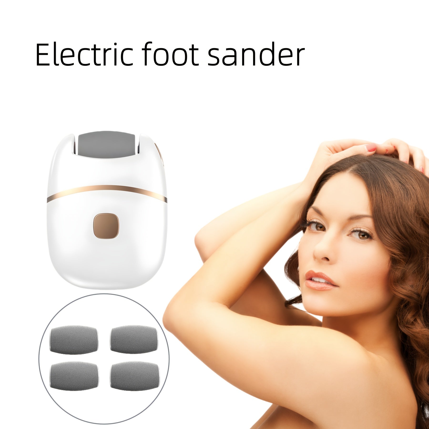 Electric Foot Grinder with 4 Grinding Heads for Dead Skin Callus Removal and Foot Care