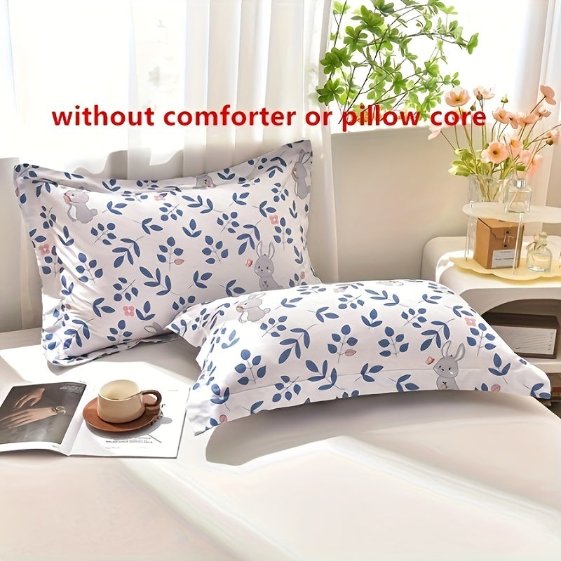 2 Pack Washable Fabric Pillowcases Skin-Friendly Soft Breathable Queen Size