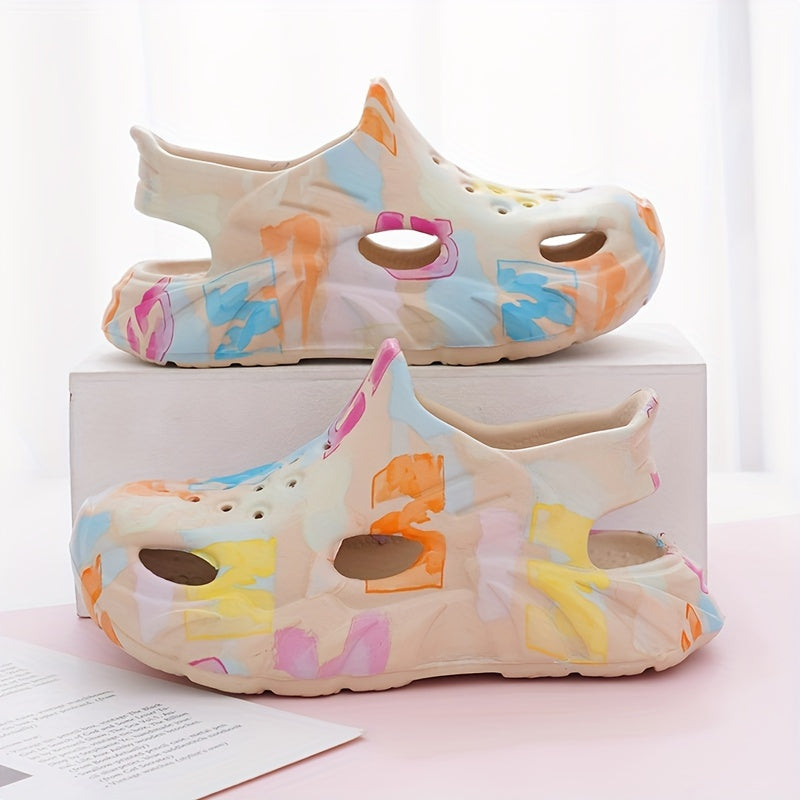 Kids EVA Clogs for Boys and Girls Lightweight Non-Slip Abrasion-Resistant Cartoon Patterned Outdoor Shoes