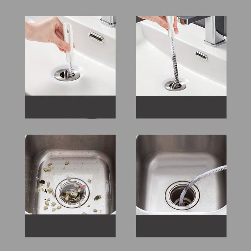 Herramienta para eliminar obstrucciones en desagües con cepillo de metal flexible para fregaderos de cocina y baño