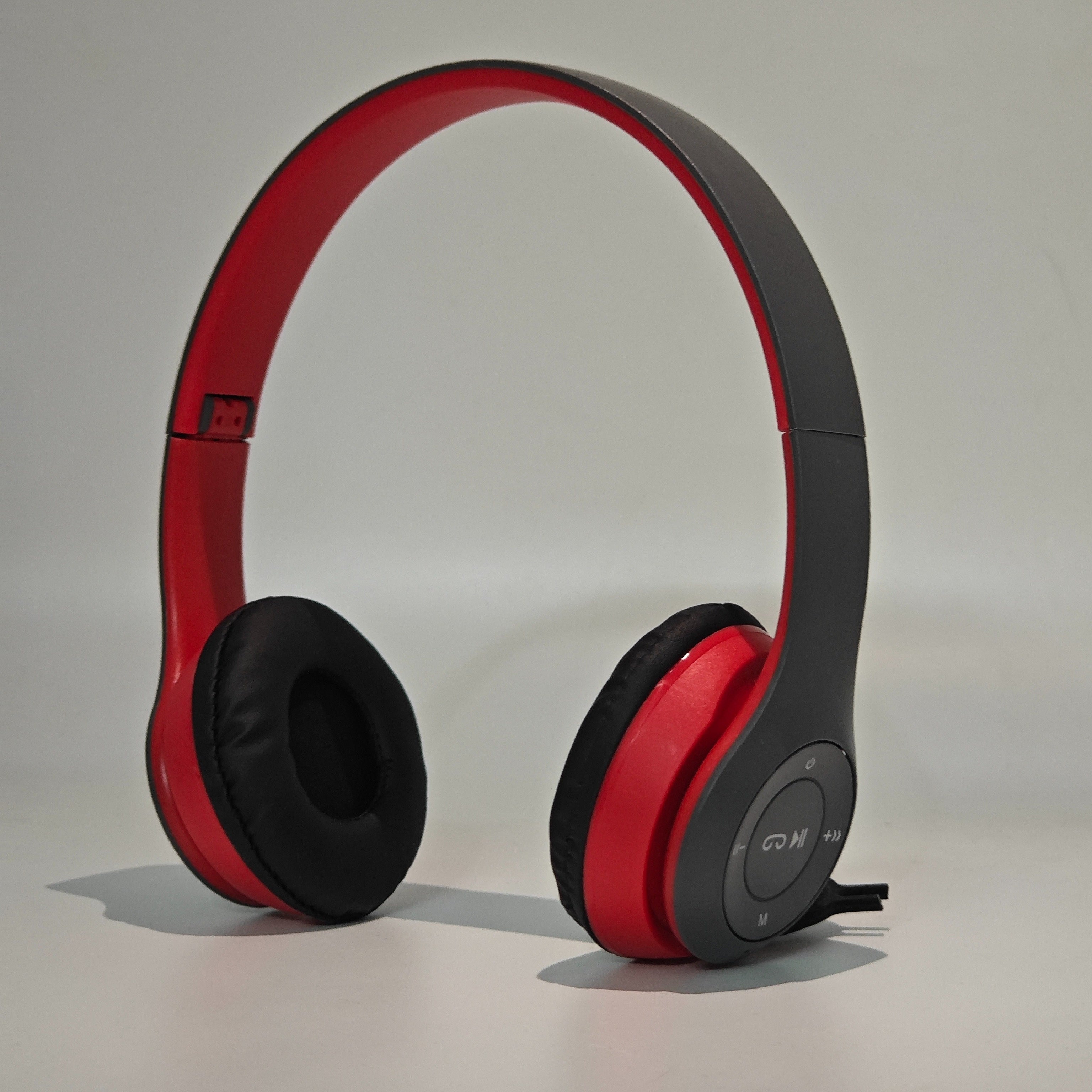 Foldable Wireless Headphones with Noise Cancelling Microphone, TF Card Slot, 3.5mm Jack for Gaming PC Phone Laptop in Black Red Blue Green