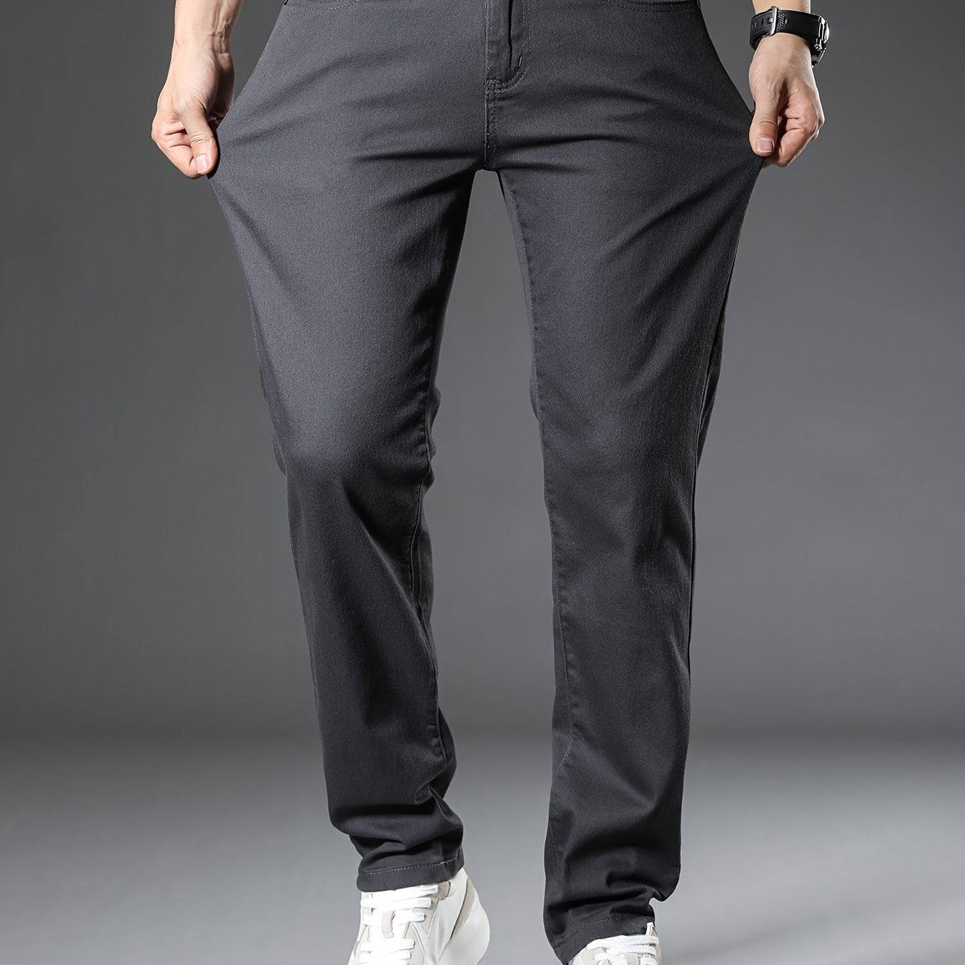 Мужские узкие черные эластичные джинсы из денима, повседневные прямые брюки, весна-осень