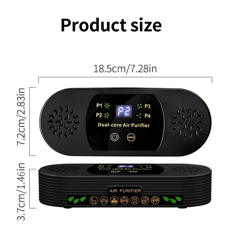 Toilet Air Purifier Dual-Core 3-in-1 Odor Dust Eliminator USB Touch