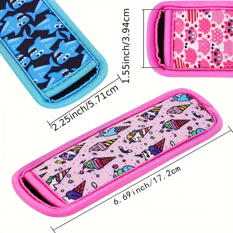 2 ta sevimli multfilm muzqaymoq ushlagichlari to'plami - sevimli muzqaymoqlaringiz uchun mustahkam, yuvilishi mumkin bo'lgan qoplamalar, yozgi zavqlanishlar yoki sovg'alar uchun ideal