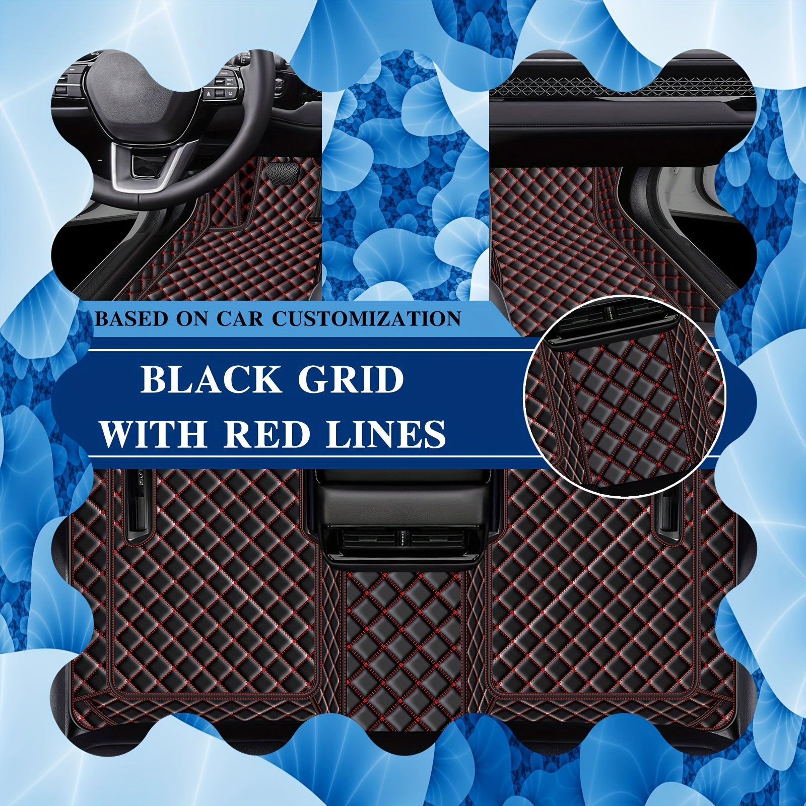 Full-Coverage Waterproof PU Leather Car Floor Mat for EV Sedan Durable Dustproof