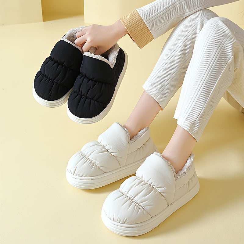 Women's Plush Lined Indoor Slippers Non-slip Cozy Warm Shoes