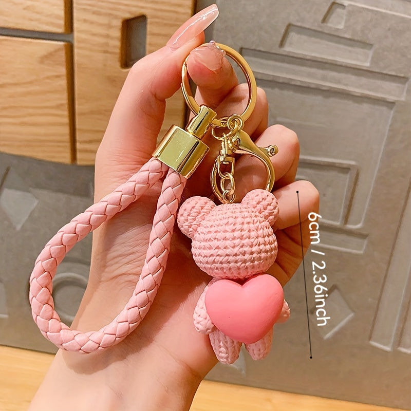 Colgante de llavero de resina en forma de corazón para parejas, regalo bonito para mujeres